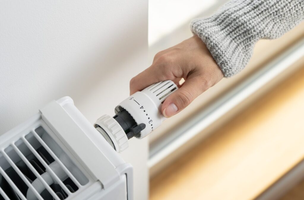 Réglage de la molette d'un radiateur